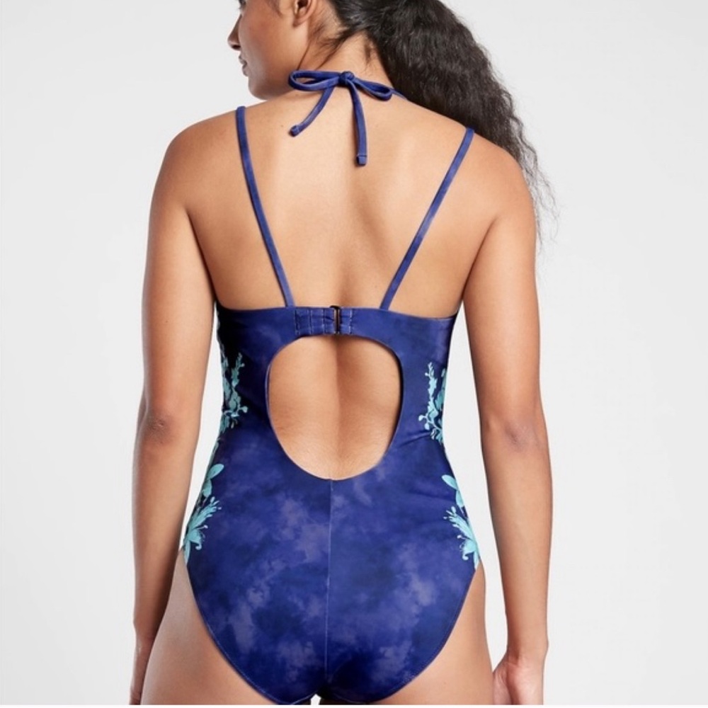 Athleta Keyhole Printed One Piece NWT sz S - Picture 2 of 10